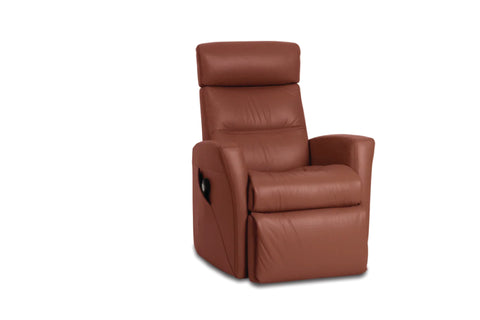 IMG Divani electric lift chair in contemporary leather - designer mobility seating at Recliner & Co Brisbane.