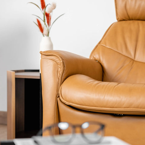 IMG Nordic functional leather motion sofa at Recliner & Co Brisbane - the perfect coordinated Scandinavian lounge suite.