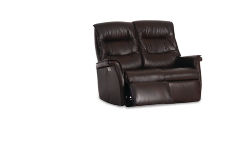 IMG Chelsea plush leather motion sofa at Recliner & Co Brisbane - high-back reclining sofa with tiered backrest.