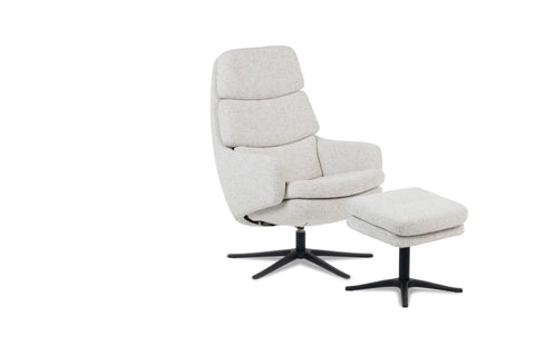 IMG Lyra compact leather recliner with timber arms at Recliner & Co Brisbane - ideal for small spaces.