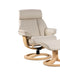 IMG Nordic 99 leather recliner with oak wood base at Recliner & Co Brisbane showroom.