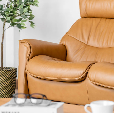 IMG Nordic functional leather motion sofa at Recliner & Co Brisbane - the perfect coordinated Scandinavian lounge suite.