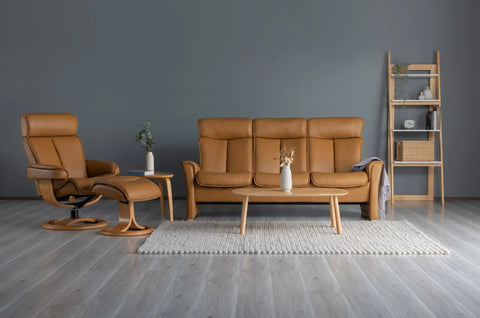 IMG Nordic functional leather motion sofa at Recliner & Co Brisbane - the perfect coordinated Scandinavian lounge suite.