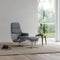 IMG Lyra compact leather recliner with timber arms at Recliner & Co Brisbane - ideal for small spaces.