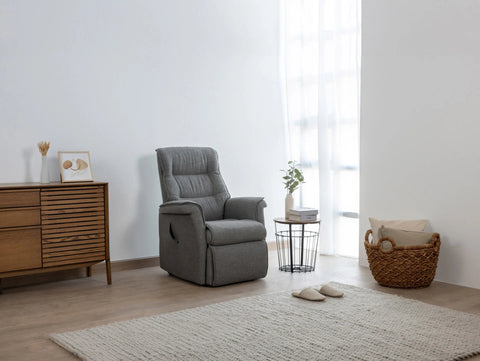 IMG Chelsea electric lift chair in soft leather - plush mobility seating at Recliner & Co Brisbane.