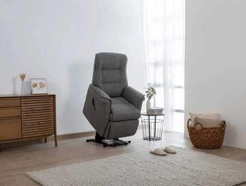 IMG Chelsea electric lift chair in soft leather - plush mobility seating at Recliner & Co Brisbane.