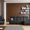 IMG Milan slimline leather motorised sofa on display at Recliner & Co Brisbane showroom.
