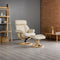 IMG Nordic 99 leather recliner with oak wood base at Recliner & Co Brisbane showroom.