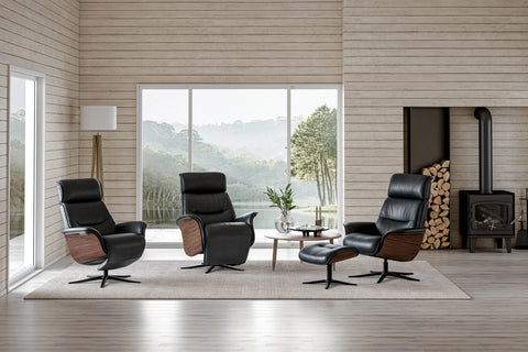 IMG Space 5300 leather recliner and ottoman at Recliner & Co Brisbane showroom.